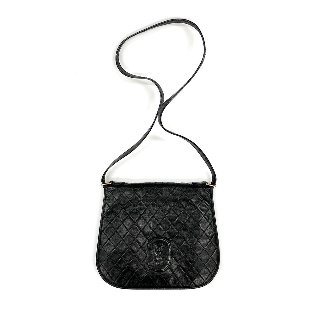 Saint Laurent Y Ligne Leather Crossbody Bag Black